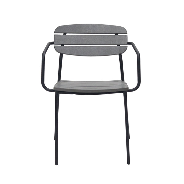 Kalmar Stackable Resin Outdoor Armchair Set Weather Resistant Patio Seating with Steel Frame