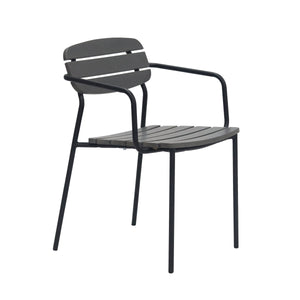 Kalmar Stackable Resin Outdoor Armchair Set Weather Resistant Patio Seating with Steel Frame