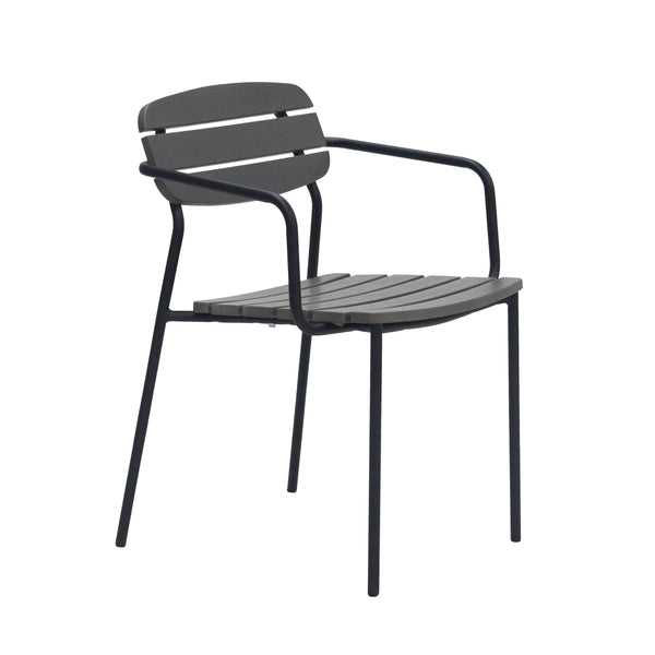 Kalmar Stackable Resin Outdoor Armchair Set Weather Resistant Patio Seating with Steel Frame