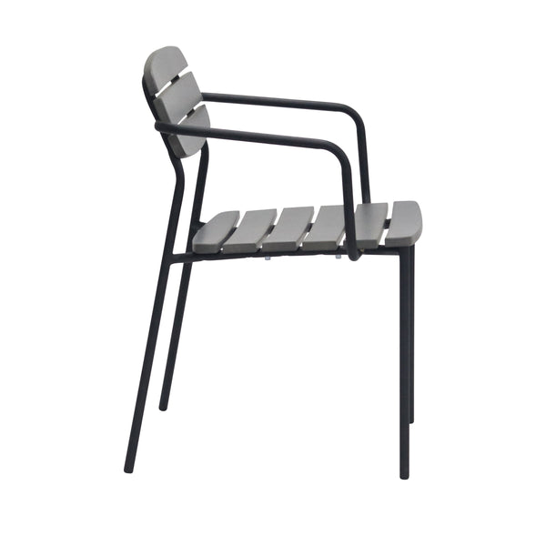 Kalmar Stackable Resin Outdoor Armchair Set Weather Resistant Patio Seating with Steel Frame