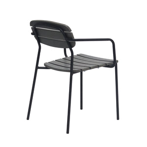 Kalmar Stackable Resin Outdoor Armchair Set Weather Resistant Patio Seating with Steel Frame