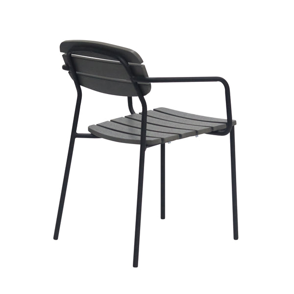 Kalmar Stackable Resin Outdoor Armchair Set Weather Resistant Patio Seating with Steel Frame
