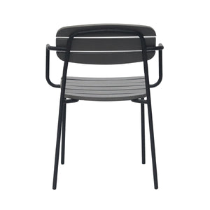 Kalmar Stackable Resin Outdoor Armchair Set Weather Resistant Patio Seating with Steel Frame