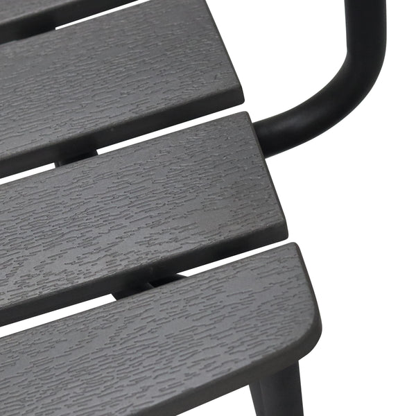 Kalmar Stackable Resin Outdoor Armchair Set Weather Resistant Patio Seating with Steel Frame