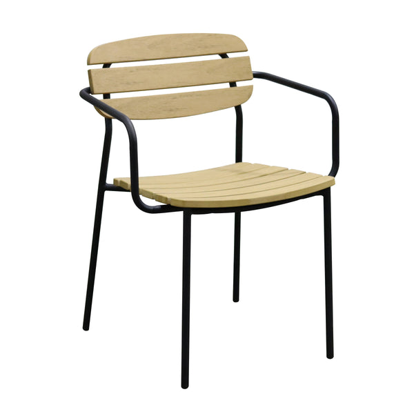 Kalmar Stackable Resin Outdoor Armchair Set Weather Resistant Patio Seating with Steel Frame