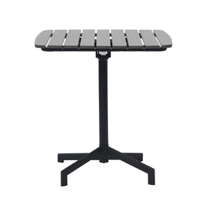 EE Test Vendor Kalmar Outdoor Folding Resin Table with Nesting Base for Patio Cafe and Balcony Spaces Dark Gray EETEST-90794-DKGRY