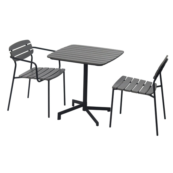 Kalmar Outdoor Folding Resin Table with Nesting Base for Patio Cafe and Balcony Spaces