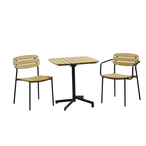 Kalmar Outdoor Folding Resin Table with Nesting Base for Patio Cafe and Balcony Spaces