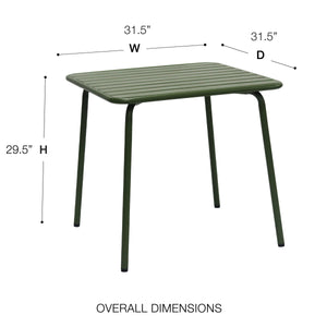 Rosco Outdoor Steel Accent Table with Rust Resistant Powder Coat for Patio Garden or Commercial