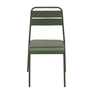 Rosco Stackable Steel Outdoor Side Chair Set Powder Coated Rust Resistant for Patio and Commercial