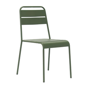 Rosco Stackable Steel Outdoor Side Chair Set Powder Coated Rust Resistant for Patio and Commercial