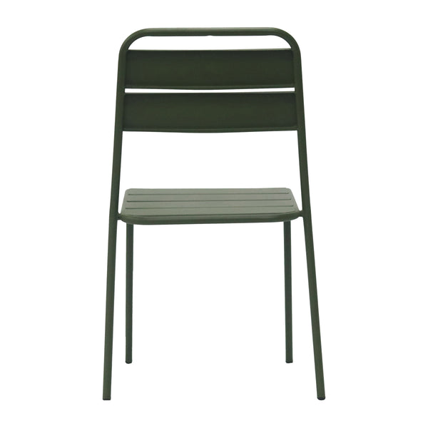 Rosco Stackable Steel Outdoor Side Chair Set Powder Coated Rust Resistant for Patio and Commercial