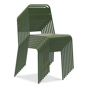 Rosco Stackable Steel Outdoor Side Chair Set Powder Coated Rust Resistant for Patio and Commercial