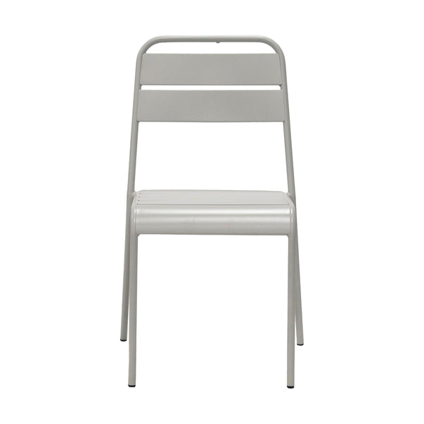Rosco Stackable Steel Outdoor Side Chair Set Powder Coated Rust Resistant for Patio and Commercial