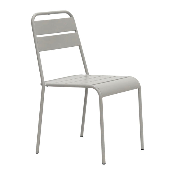 Rosco Stackable Steel Outdoor Side Chair Set Powder Coated Rust Resistant for Patio and Commercial