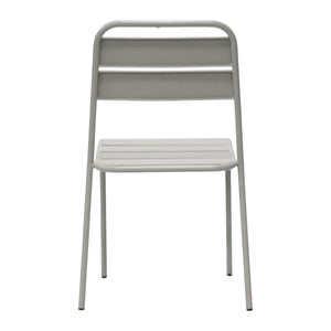 Rosco Stackable Steel Outdoor Side Chair Set Powder Coated Rust Resistant for Patio and Commercial