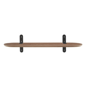 Catalina Floating Wall Shelf with Steel Brackets and Wood Veneer Finish for Modern Home Decor