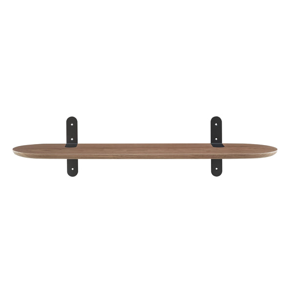 Catalina Floating Wall Shelf with Steel Brackets and Wood Veneer Finish for Modern Home Decor