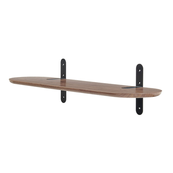 Catalina Floating Wall Shelf with Steel Brackets and Wood Veneer Finish for Modern Home Decor