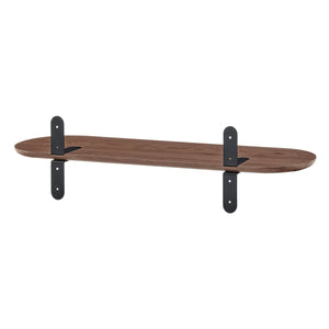Catalina Floating Wall Shelf with Steel Brackets and Wood Veneer Finish for Modern Home Decor