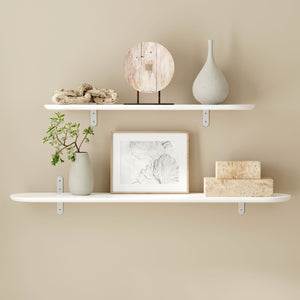 Catalina Floating Wall Shelf with Steel Brackets and Wood Veneer Finish for Modern Home Decor
