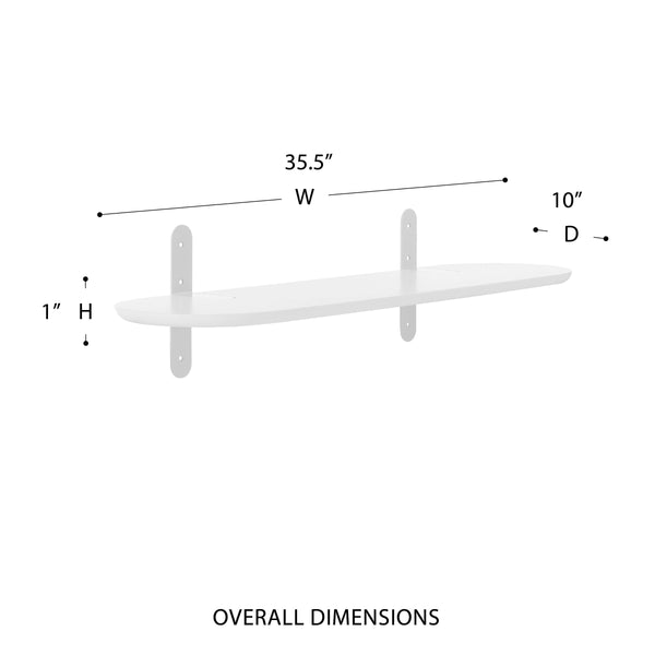 Catalina Floating Wall Shelf with Steel Brackets and Wood Veneer Finish for Modern Home Decor