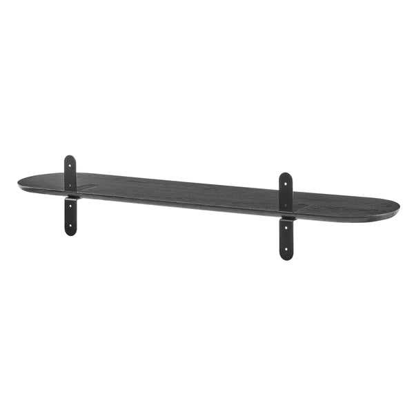 Catalina Floating Wall Shelf with Steel Brackets and Lacquered Veneer for Modern Home Decor