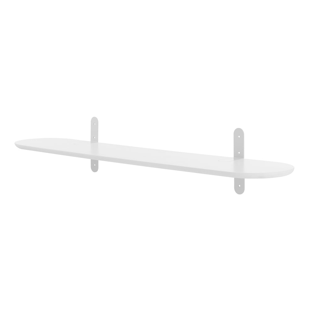 EE Test Vendor Catalina Floating Wall Shelf with Steel Brackets and Lacquered Veneer for Modern Home Decor Matte White EETEST-90954-WHT