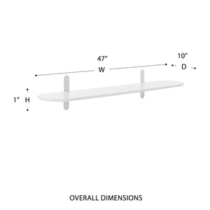 Catalina Floating Wall Shelf with Steel Brackets and Lacquered Veneer for Modern Home Decor
