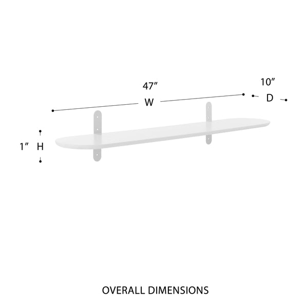 Catalina Floating Wall Shelf with Steel Brackets and Lacquered Veneer for Modern Home Decor