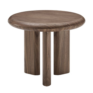 EE Test Vendor Albert Round Walnut Veneer Side Table Mid-century Three Leg Design for Home or Office EETEST-90964WAL-KIT