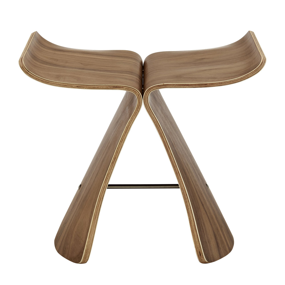 EE Test Vendor Fleur Curved Wood Side Table Minimalist Design for Living Room Bedroom or Sofa Seating Areas Walnut EETEST-91006-WAL