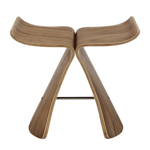 EE Test Vendor Fleur Curved Wood Side Table Minimalist Design for Living Room Bedroom or Sofa Seating Areas Walnut EETEST-91006-WAL