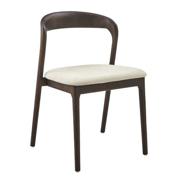 Estelle Ergonomic Dining Side Chair Foam Cushion Upholstered Seat Solid Wood Frame