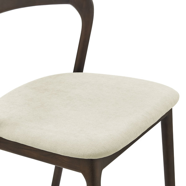 Estelle Ergonomic Dining Side Chair Foam Cushion Upholstered Seat Solid Wood Frame