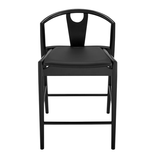 EE Test Vendor Blanche Leatherette Counter Stool Foam Padded Seat Elegant Seating for Kitchen or Bar Area Black Leatherette/Black EETEST-91036-BLK