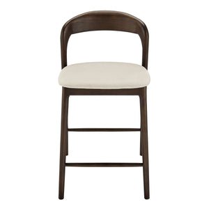 Estelle Ergonomic Counter Stool Foam Cushion Seat Wood Base Kitchen Bar Seating