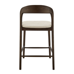 Estelle Ergonomic Counter Stool Foam Cushion Seat Wood Base Kitchen Bar Seating