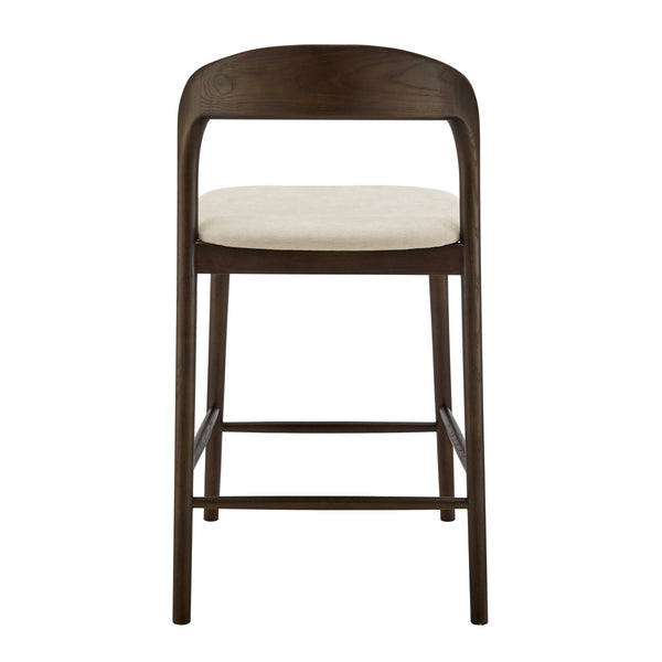 Estelle Ergonomic Counter Stool Foam Cushion Seat Wood Base Kitchen Bar Seating