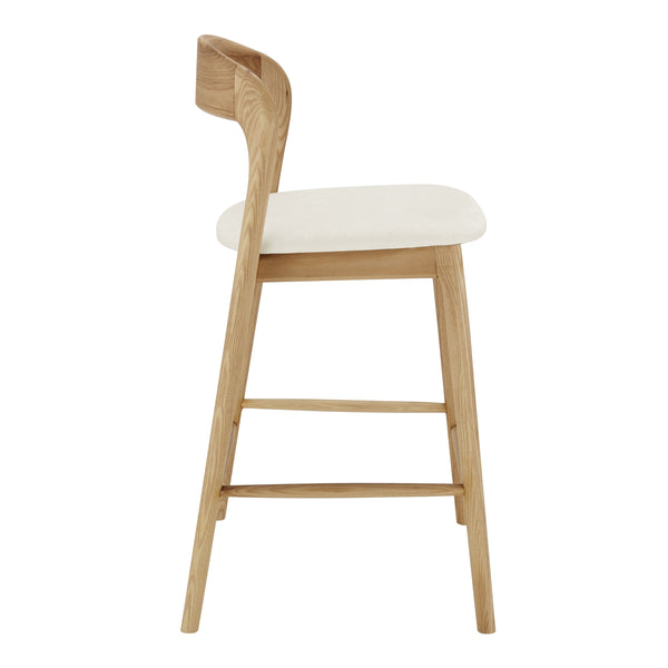 Estelle Ergonomic Counter Stool Foam Cushion Seat Wood Base Kitchen Bar Seating