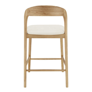 Estelle Ergonomic Counter Stool Foam Cushion Seat Wood Base Kitchen Bar Seating