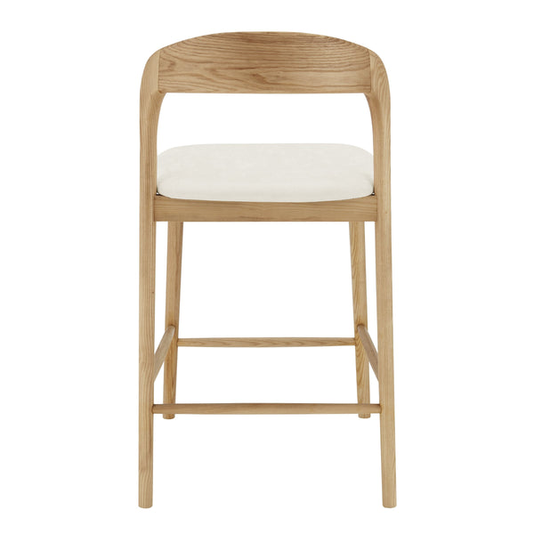 Estelle Ergonomic Counter Stool Foam Cushion Seat Wood Base Kitchen Bar Seating