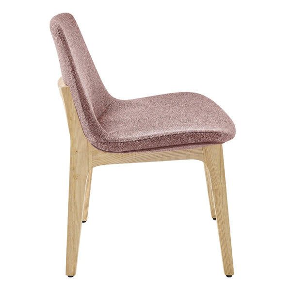 Clara Upholstered Side Chair Solid Ash Wood Frame with Foam Seat for Contemporary Dining