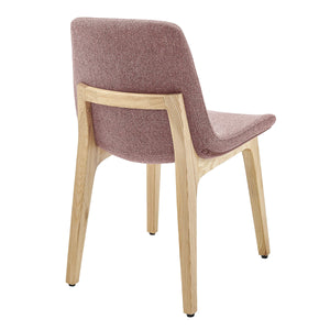 Clara Upholstered Side Chair Solid Ash Wood Frame with Foam Seat for Contemporary Dining