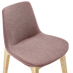 Clara Upholstered Side Chair Solid Ash Wood Frame with Foam Seat for Contemporary Dining
