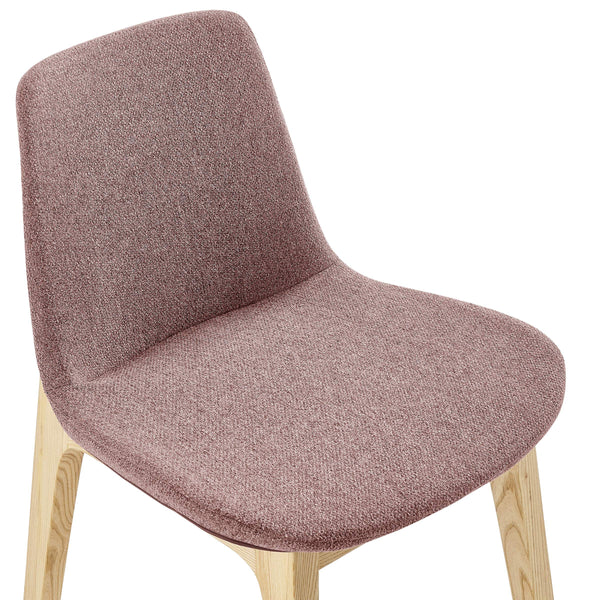 Clara Upholstered Side Chair Solid Ash Wood Frame with Foam Seat for Contemporary Dining