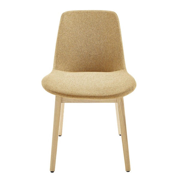 EE Test Vendor Clara Upholstered Side Chair Solid Ash Wood Frame with Foam Seat for Contemporary Dining Mustard Yellow EETEST-91066-MUS