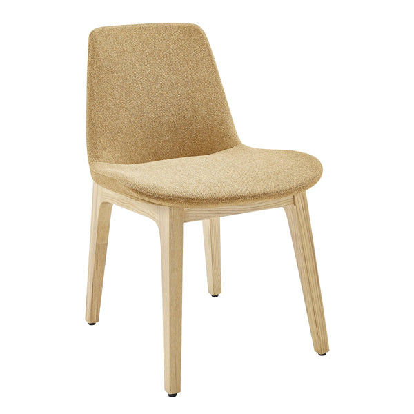 Clara Upholstered Side Chair Solid Ash Wood Frame with Foam Seat for Contemporary Dining