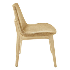 Clara Upholstered Side Chair Solid Ash Wood Frame with Foam Seat for Contemporary Dining