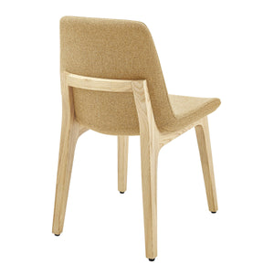 Clara Upholstered Side Chair Solid Ash Wood Frame with Foam Seat for Contemporary Dining